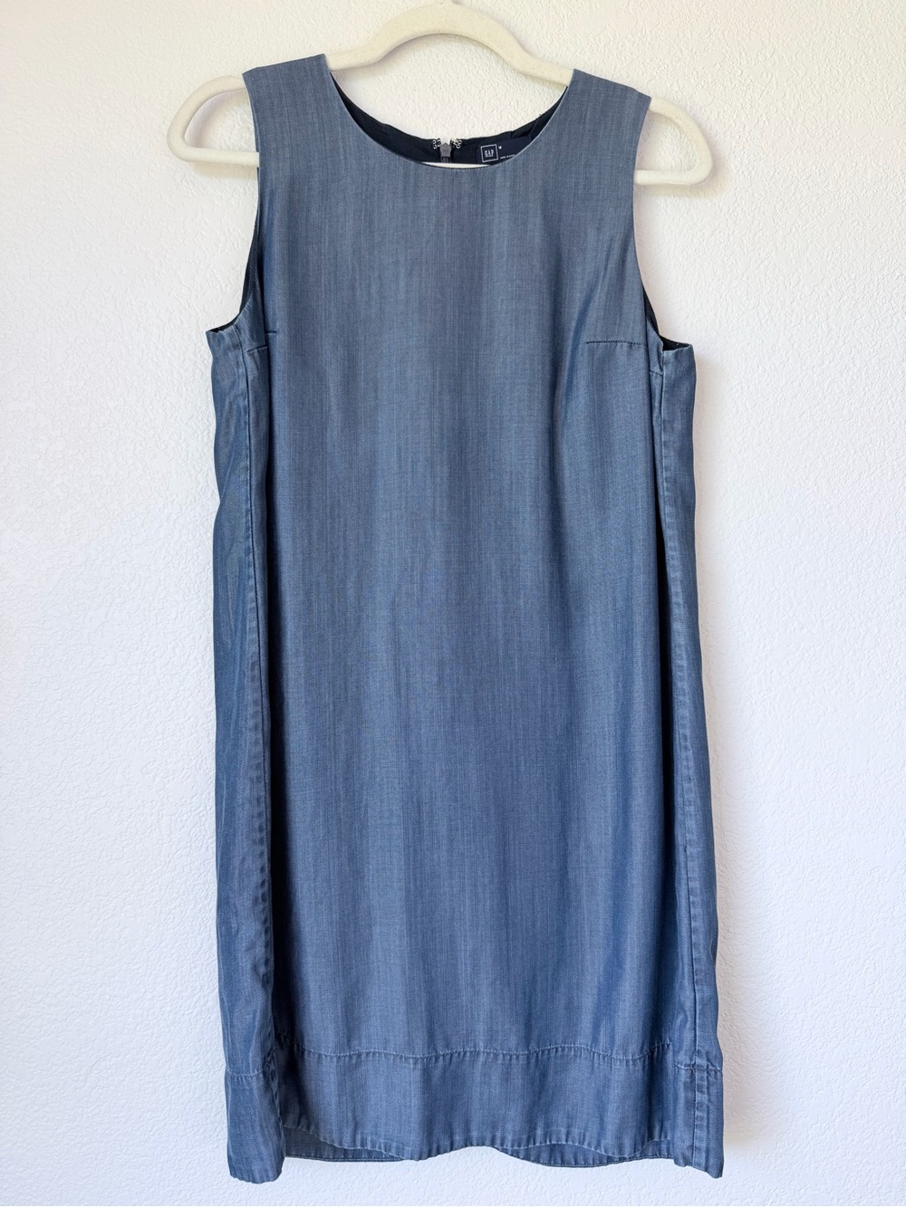 GAP Chambray Shift Dress Lyocell Sleeveless Blue Mini Dress Size M